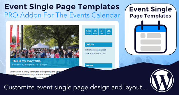 Event single page template